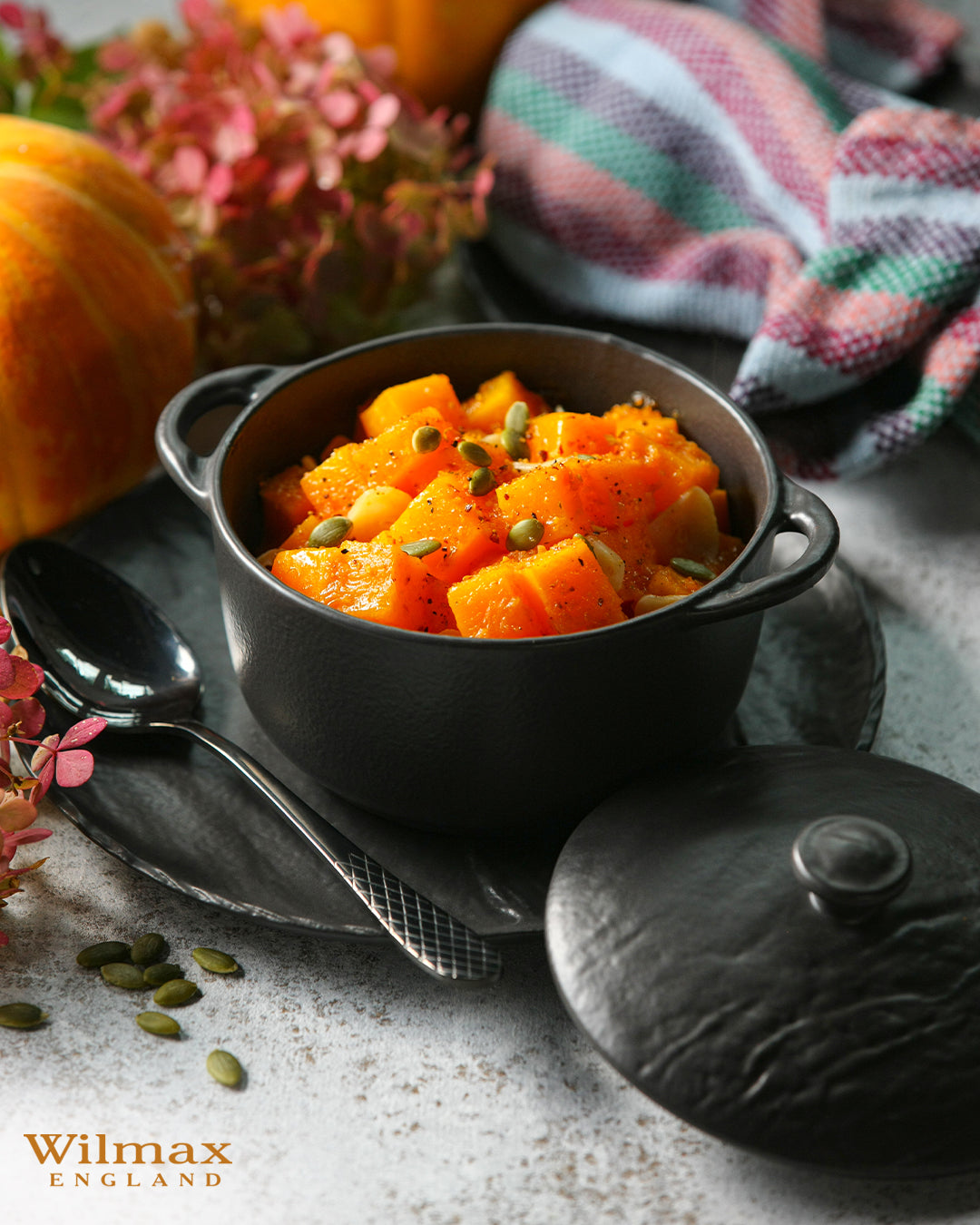 Wilmax Topf mit Deckel 600 ml SlateStone Porzellan WL-661140/A