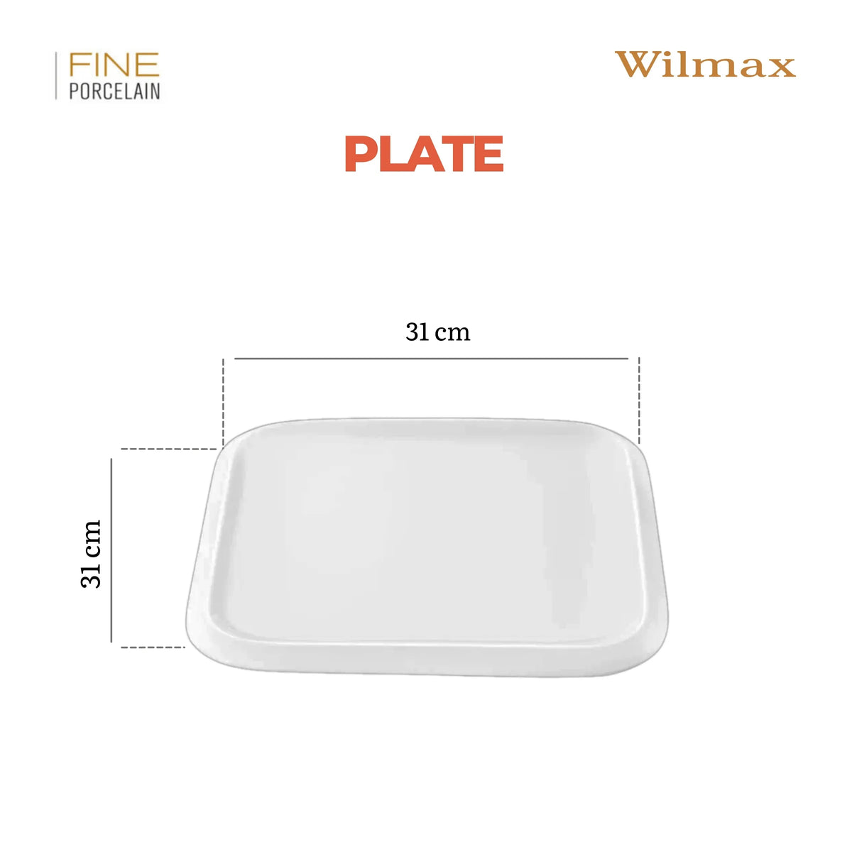 Wilmax England Wit Porseleinen Serveerblad 31x31