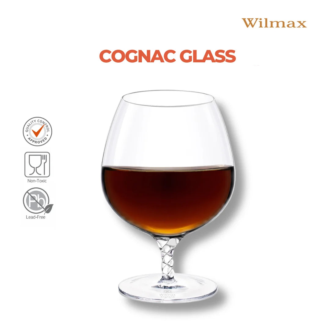 Wilmax England Cognacglas 550ml Kristal Transparant Set van 2