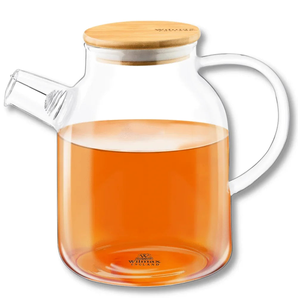 Wilmax Glazen theepot 1100 ml RVS filter