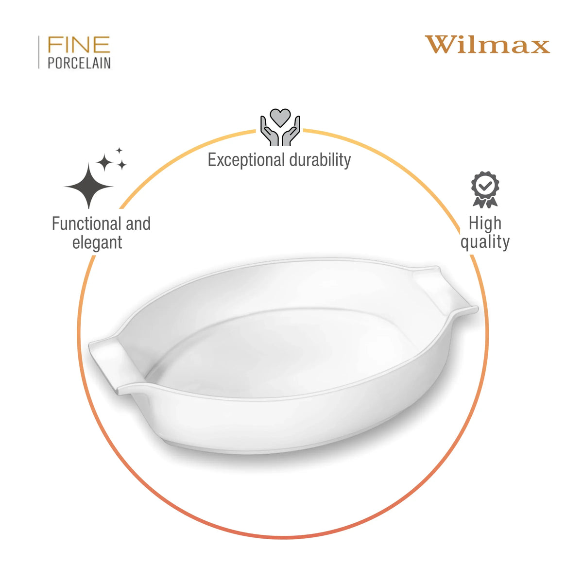Wilmax England Ovenschaal met handvatten Porselein Wit