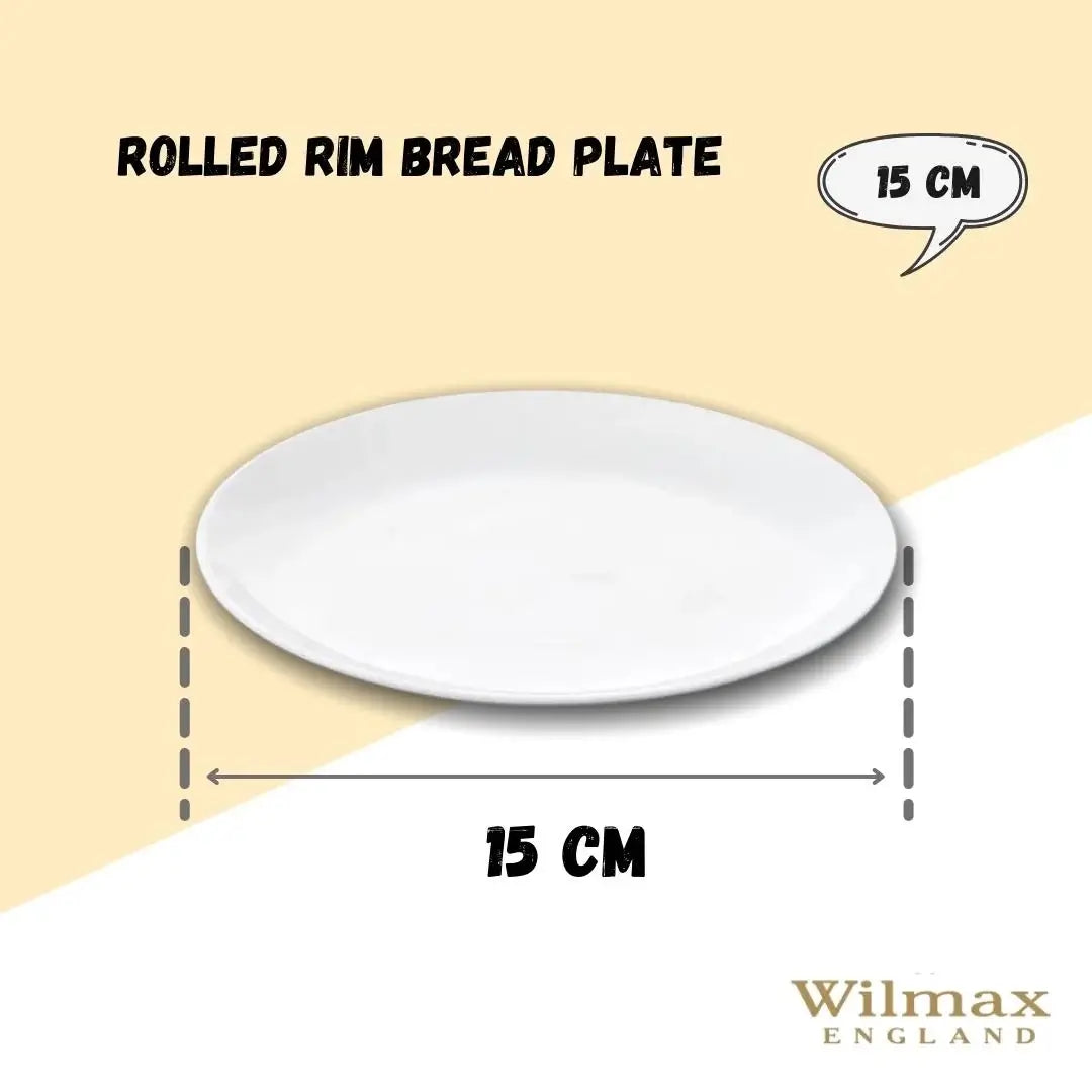 Wilmax Broodbord 15 cm Wit Porselein 2-delige set WL-991011/A2