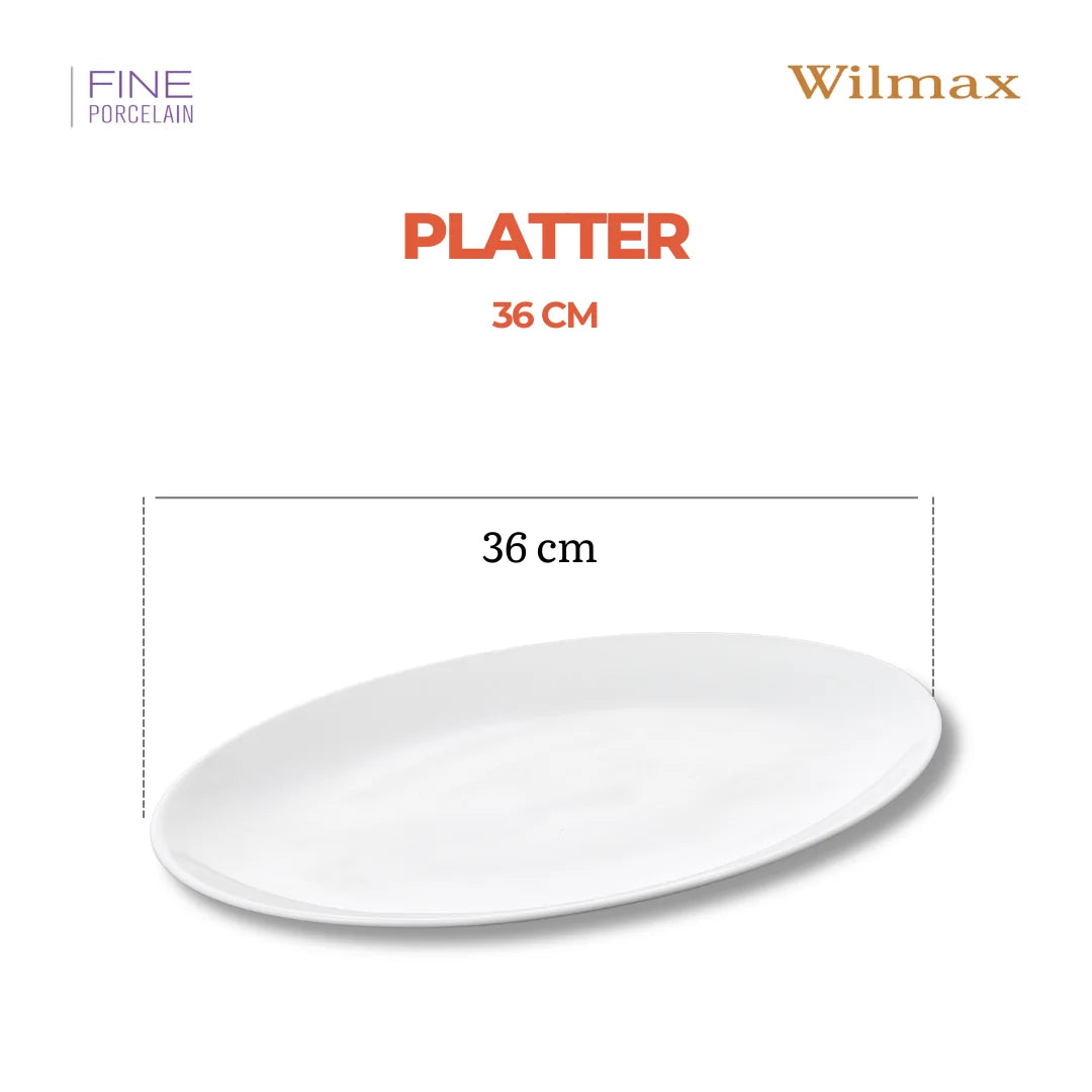 Wilmax England Porseleinen Serveerbord 36 cm, Wit
