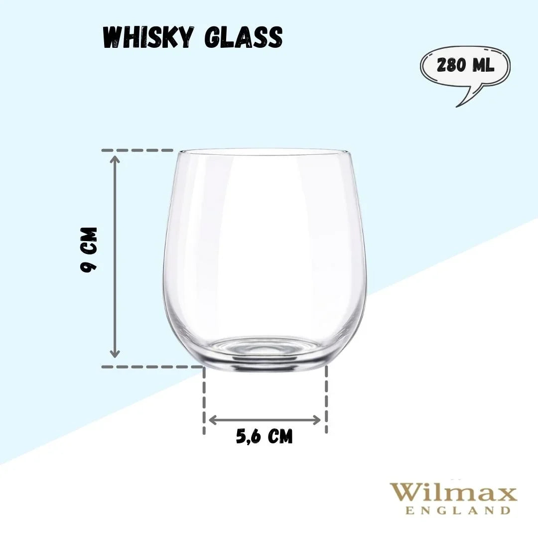 Wilmax Whiskyglas 400 ml Kristalglas Transparant set van 2