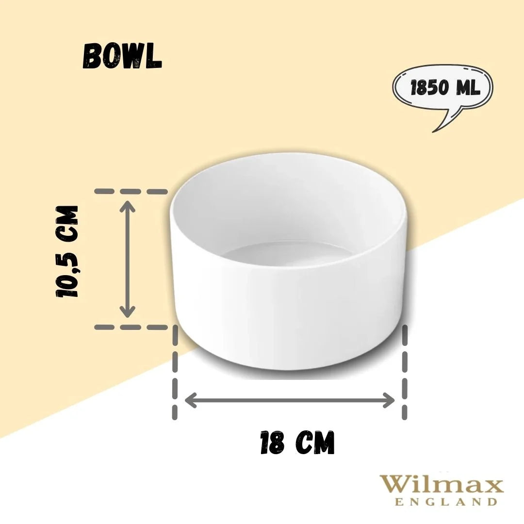 Wilmax England Porcelain Bowl 18 cm 1850 ml White