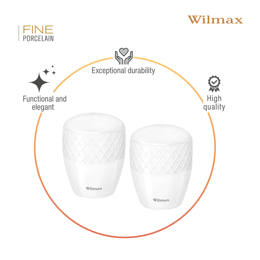 Wilmax Salt & Pepper Set White Porcelain WL-880124/SP
