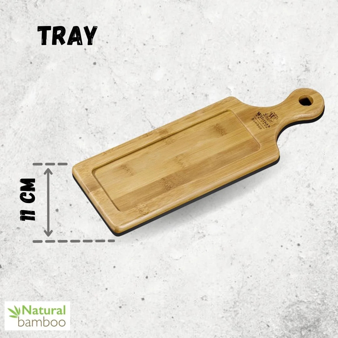 Wilmax Bambus Tablett 30 x 11 cm – Natürliches Bambus-Serviertablett WL-771005/A