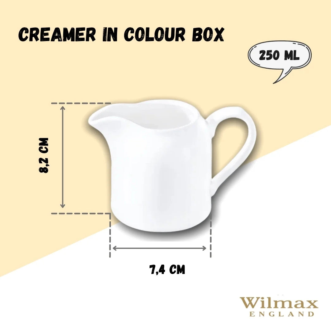 Wilmax Milchkanne 250 ml – Weißes Porzellan – Elegantes Design – WL-995018/1C
