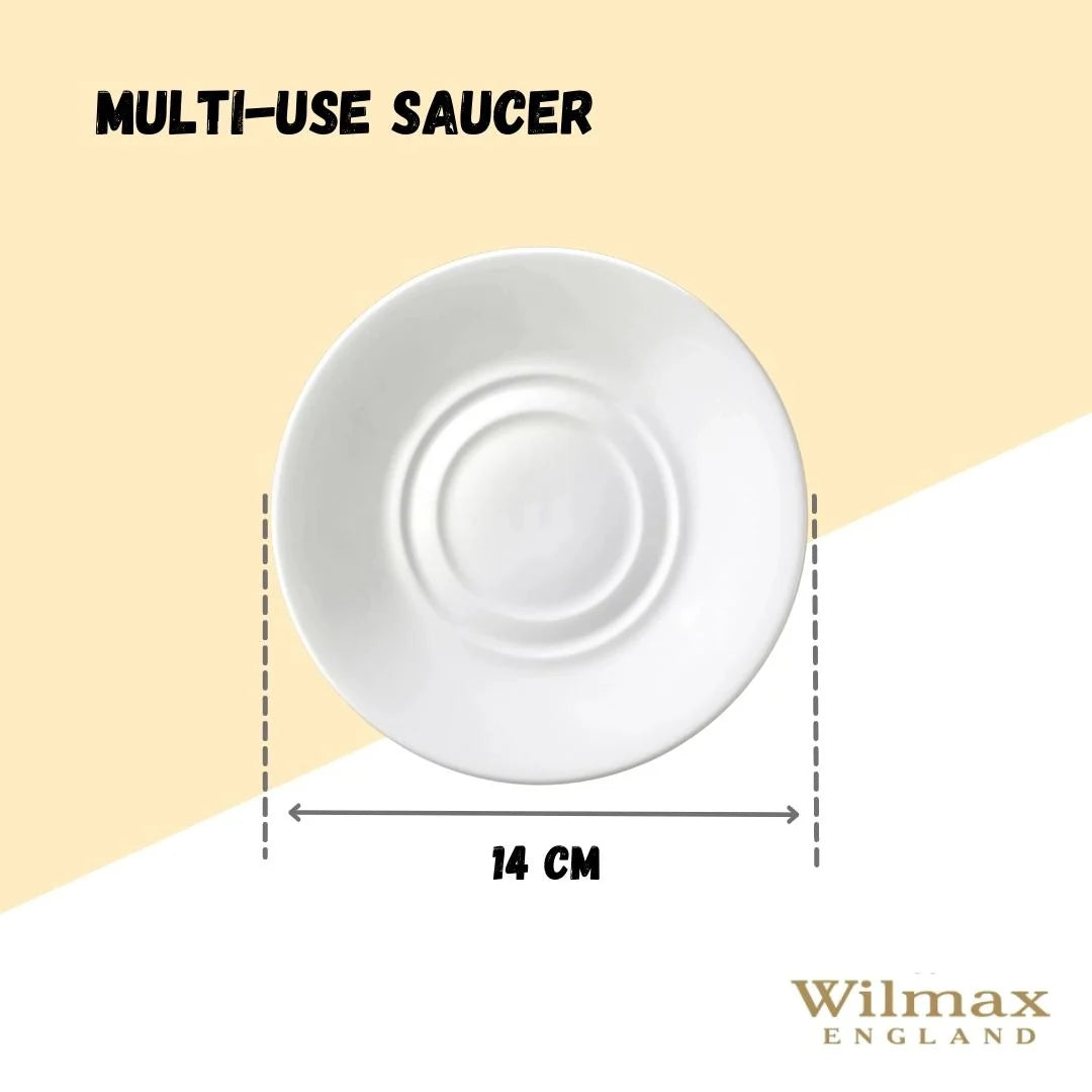 Wilmax Universele Onderschaal 14 cm Porselein Wit WL-996099/A