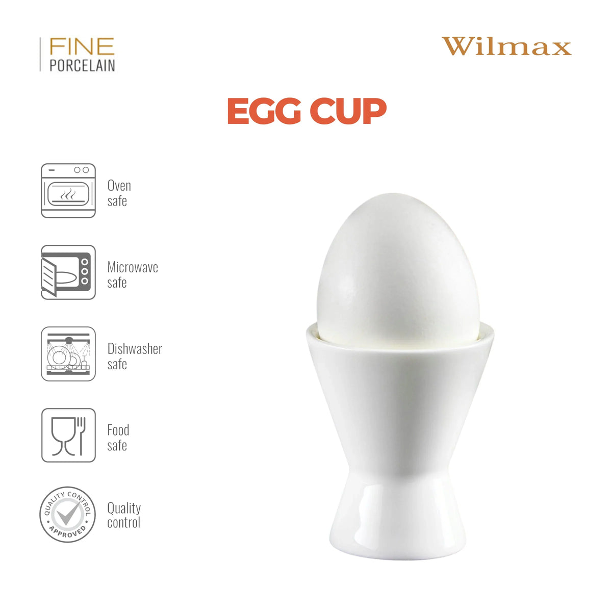 Wilmax Eierdopje 4,5 x 5,5 cm Porselein Wit