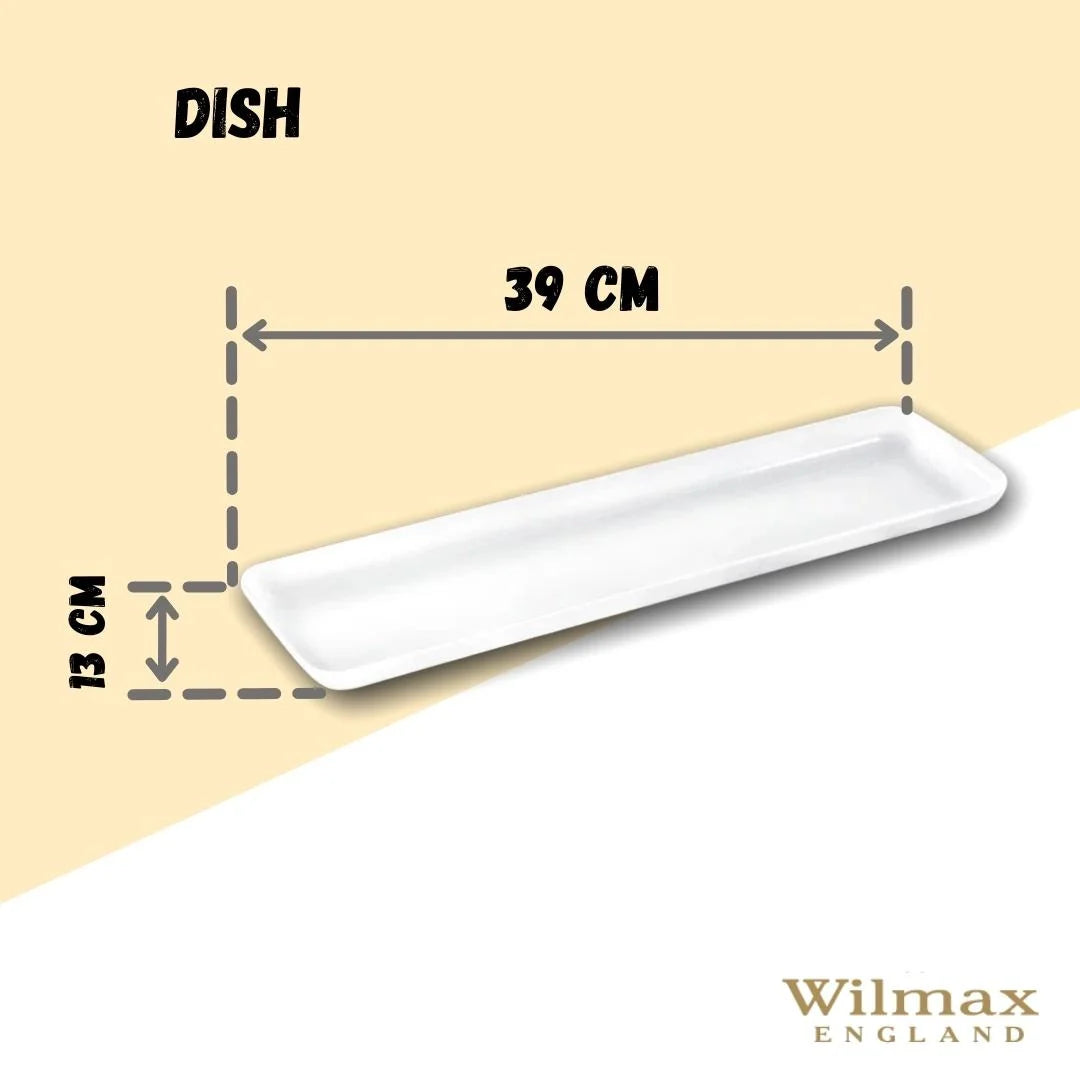Wilmax porseleinen serveerblad 39x13 cm, wit WL-992673/A