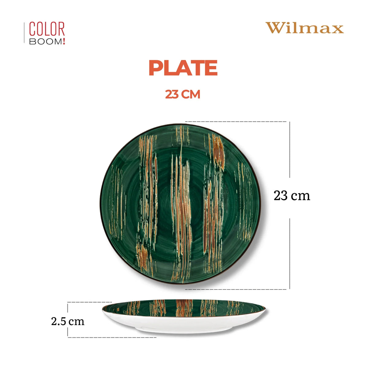 Wilmax Bord 23 cm Groen Porselein