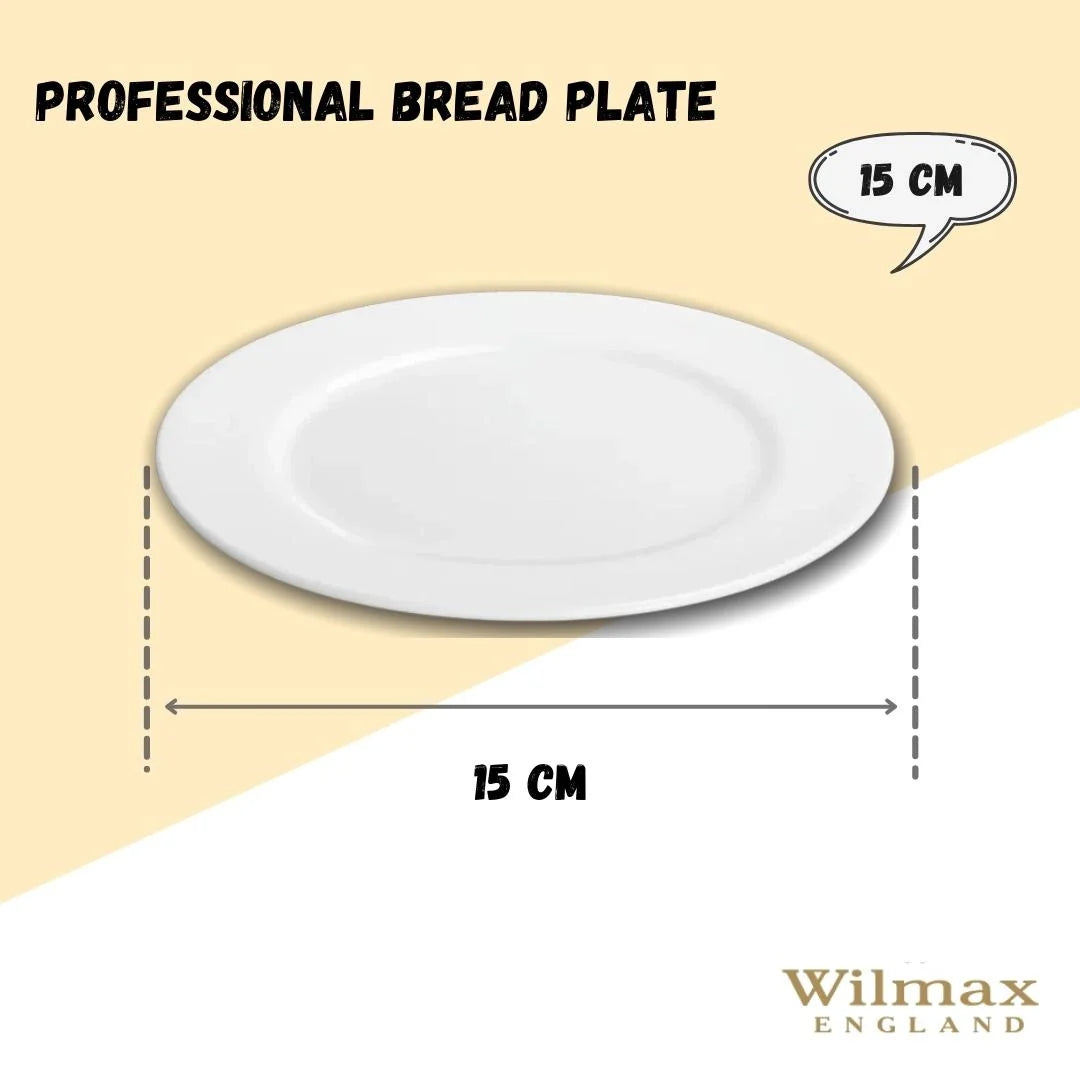 Wilmax Broodbord 15 cm van Porselein, Wit WL-991176/A