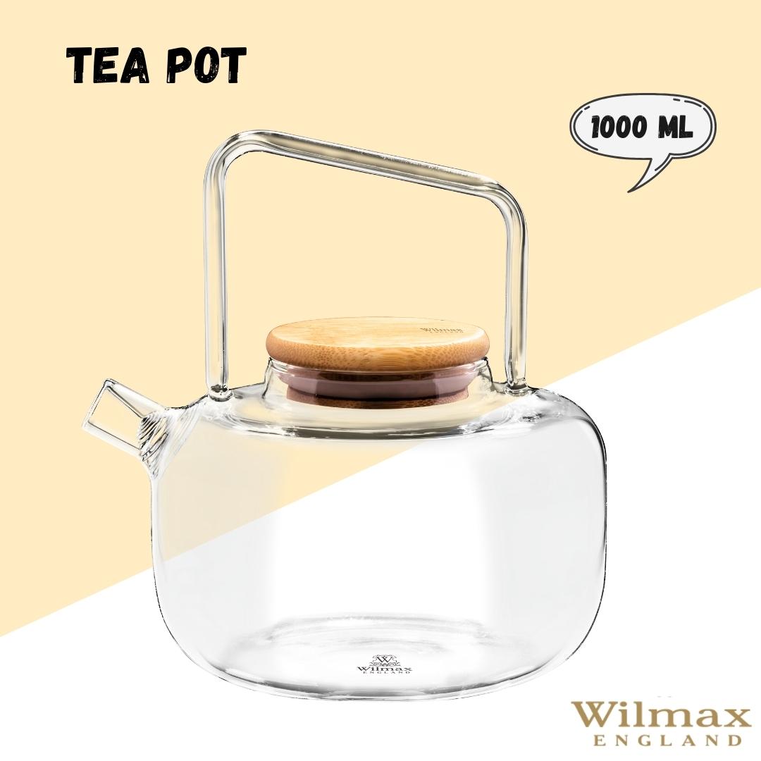 Wilmax Theepot 1000 ml | Filter & Bamboe deksel WL-888821/A