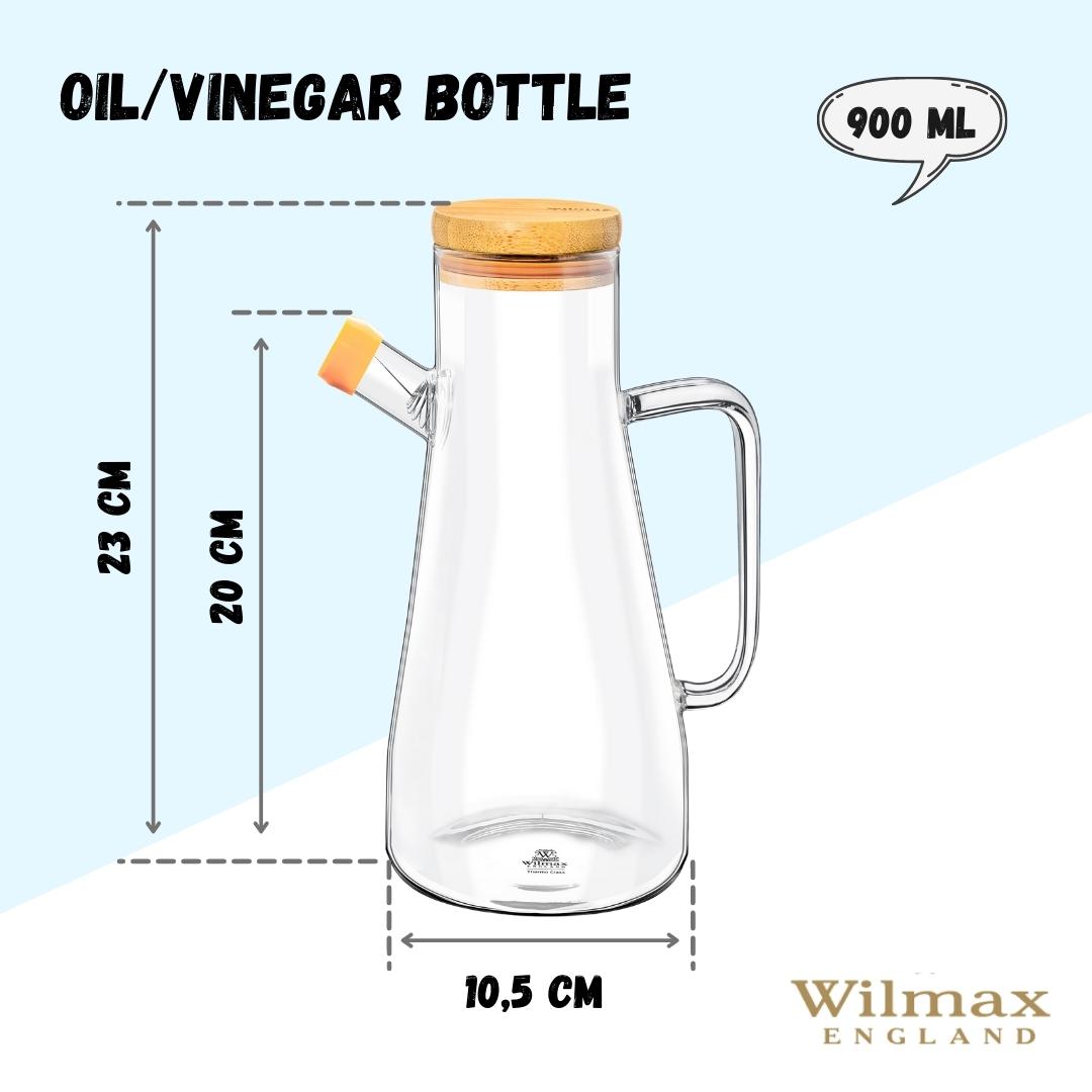 Wilmax Glazen Olieflfles 900ml Schenktuit Filter WL-888958/A