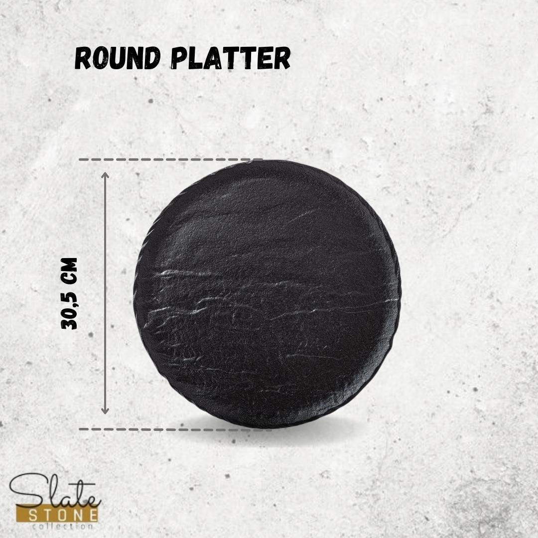 Wilmax Round Platter 30 cm Schwarz, 2 Stück, WL-661128/A2
