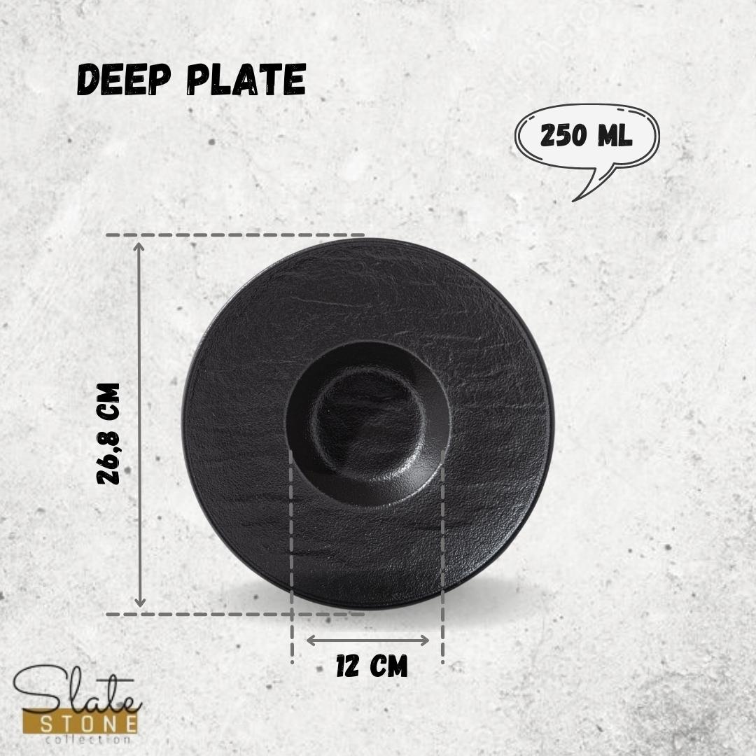Wilmax Diep bord 27 cm 2 stuks SlateStone Zwart WL-661116/A2