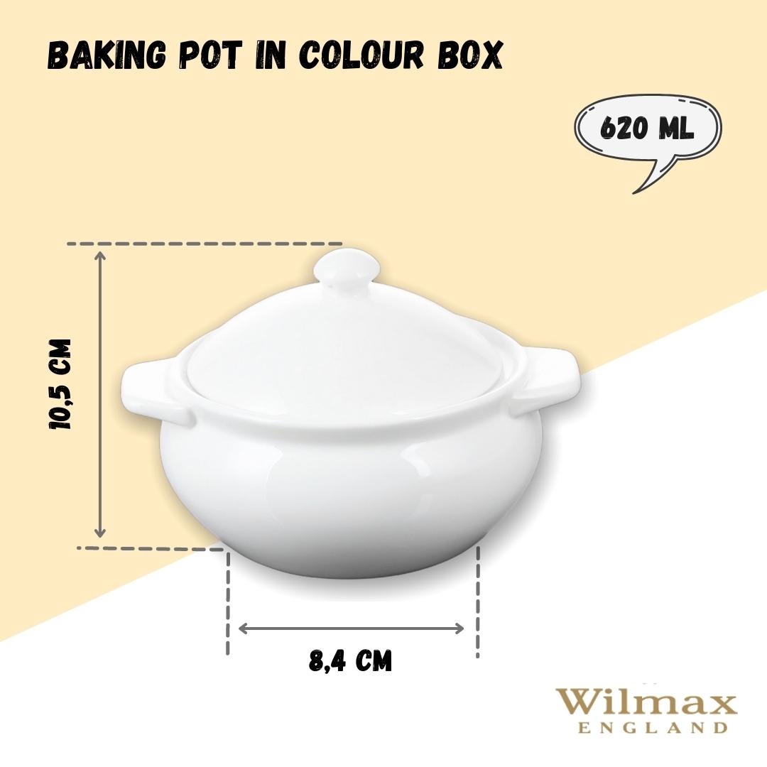 Wilmax ovenschaal met deksel 620 ml porselein WL-997015/1C
