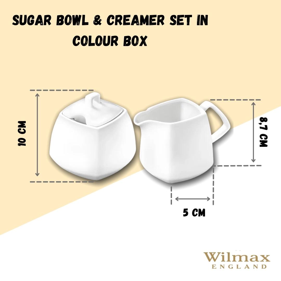 Wilmax England Suiker- en melkset Wit Porselein Ilona WL-995028/2C