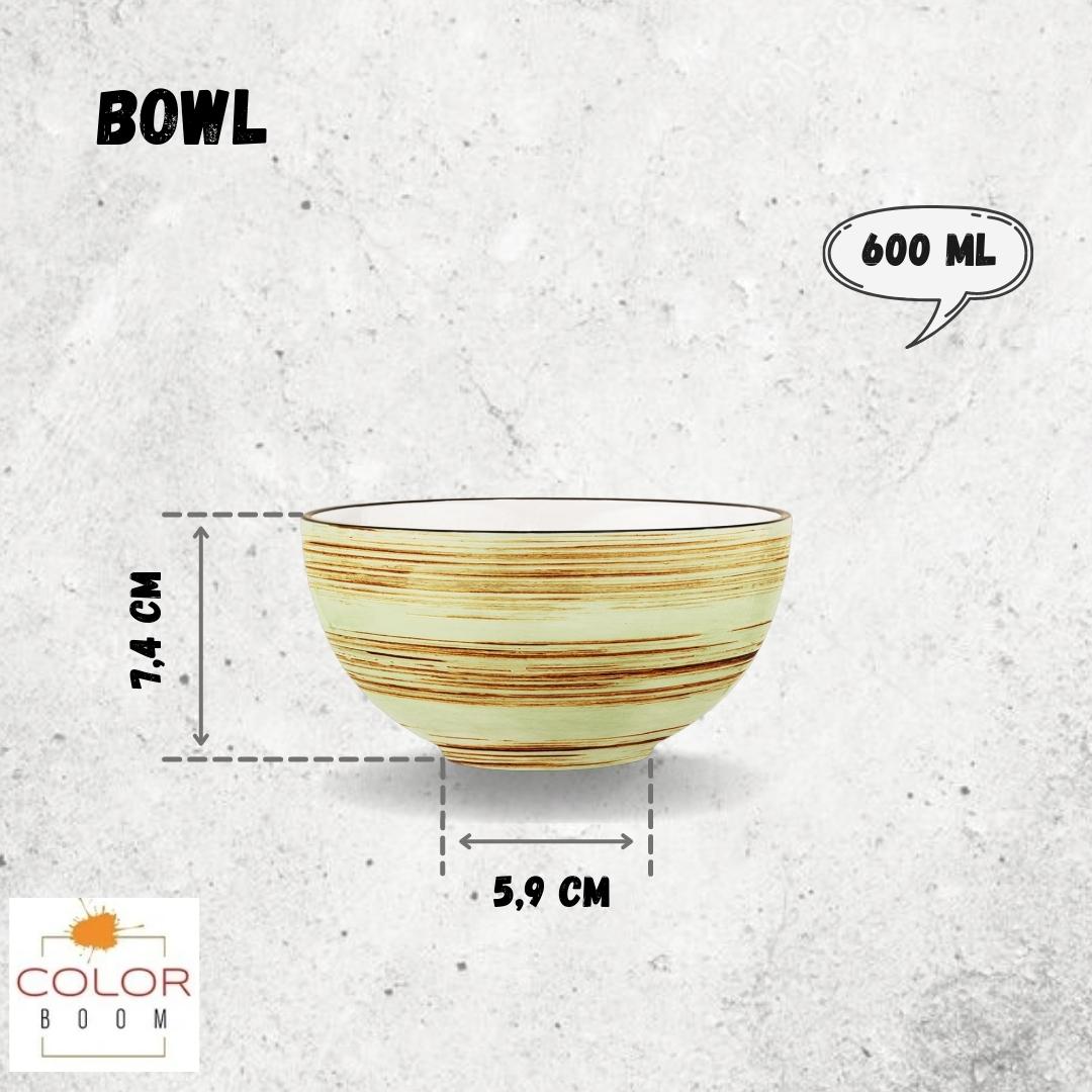 Wilmax Porzellanschüssel Pistazie, 600 ml, 3er-Set – WL-669130/A3