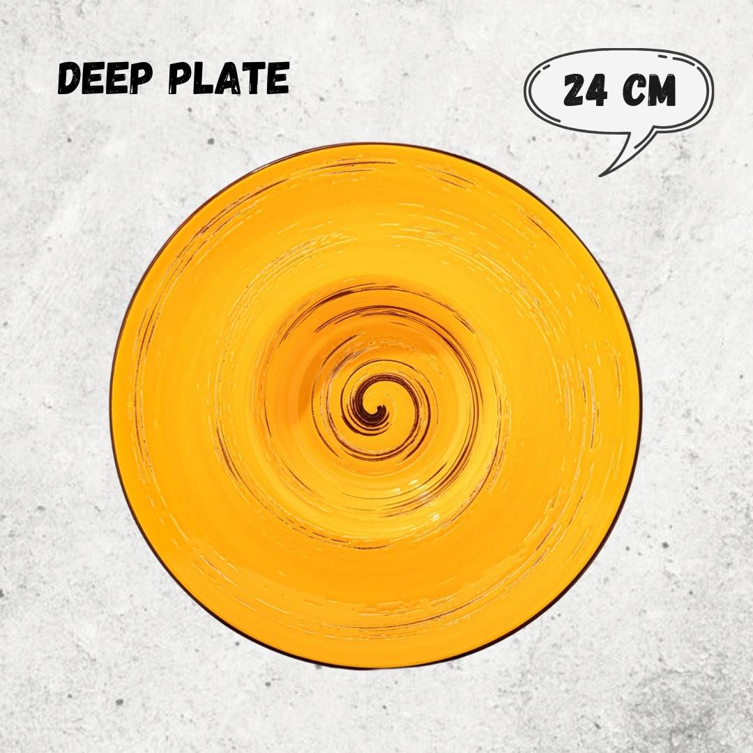 Wilmax England Deep Plate 24 cm Yellow Porcelain Set of 2