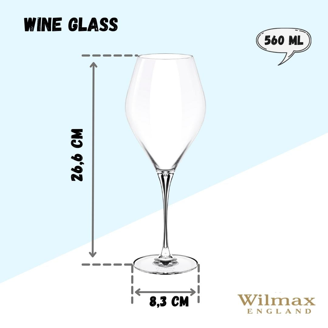 Wilmax England Wijnglas Conisch 560ml Kristalglas Set van 2