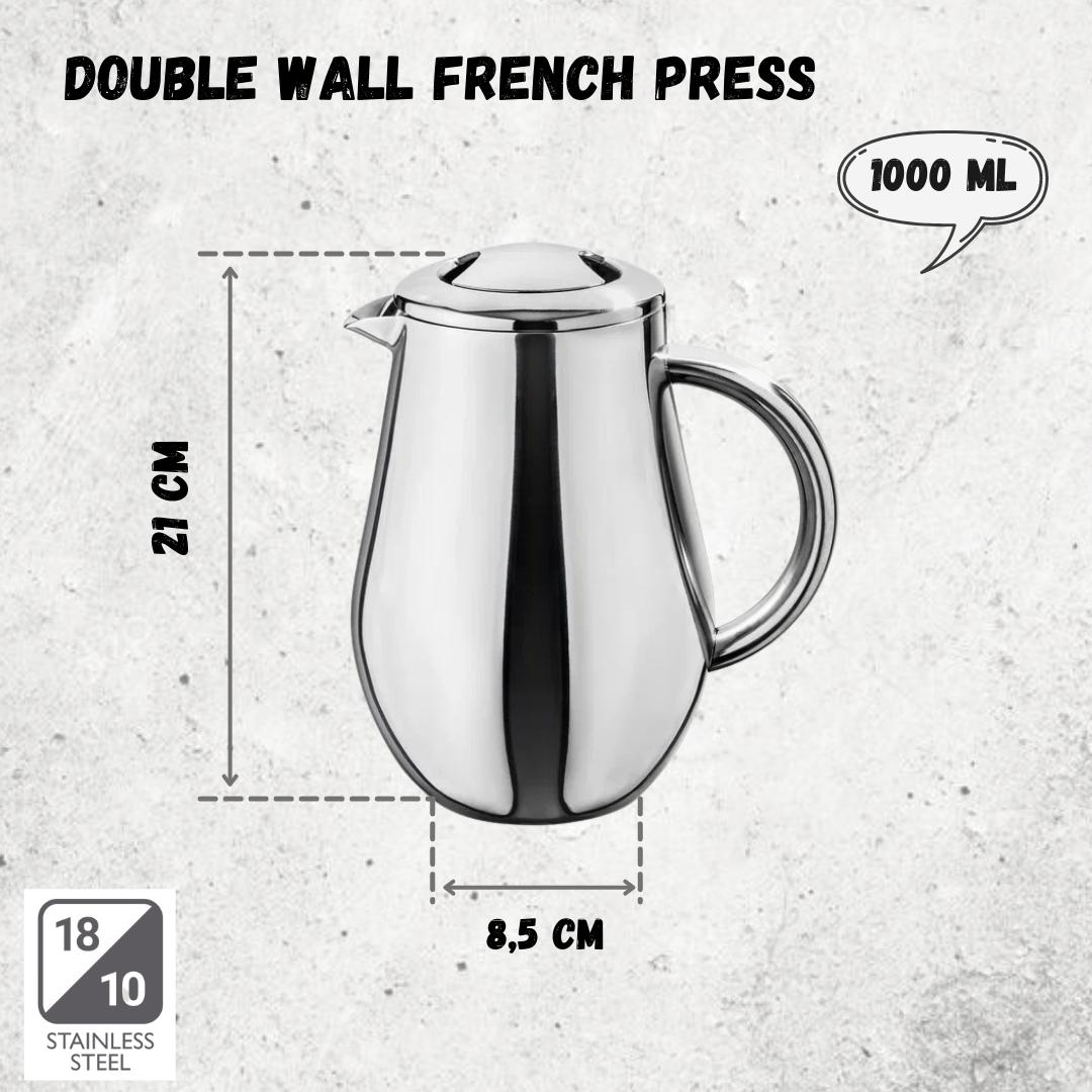 Wilmax England French Press 1000 ml RVS WL-551008/1C