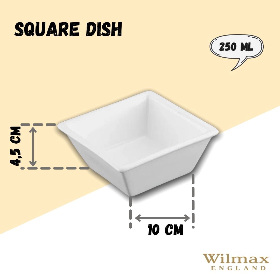 Wilmax Quadratischer Porzellanteller, 11 x 11 cm, 250 ml, WL-992387/A