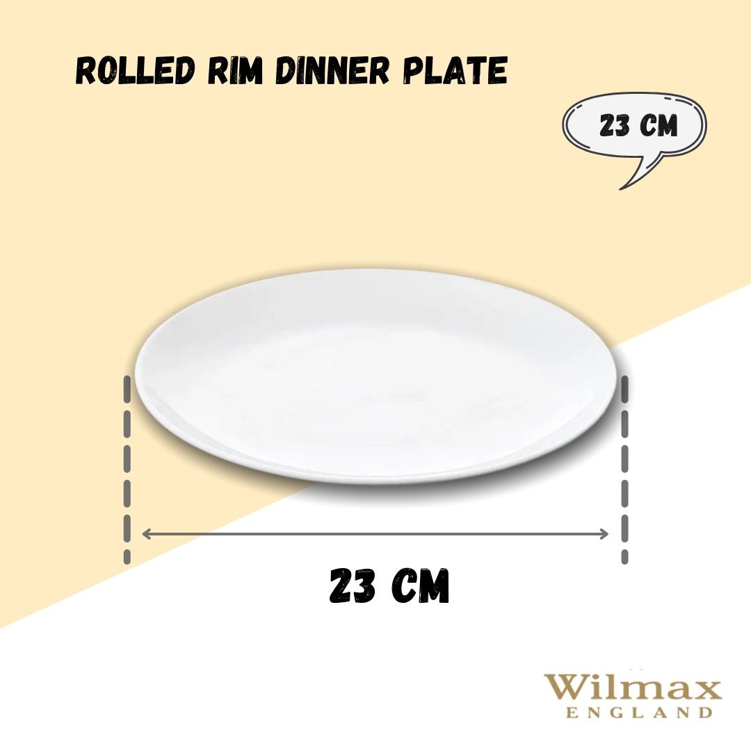 Wilmax Dinerbord 23 cm van Porselein, Wit WL-991014/A