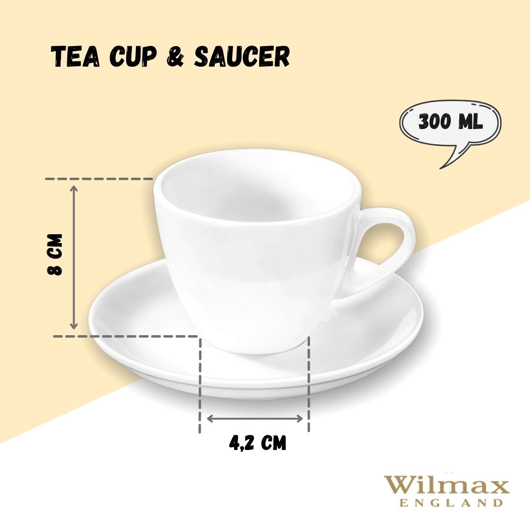 Wilmax Tea Cup & Saucer 300 White Porcelain WL-993176/AB
