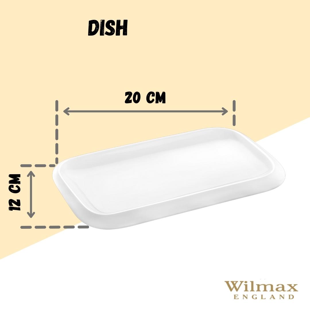 Wilmax Serveerblad 20 x 12 cm van porselein, Wit WL-992659/A