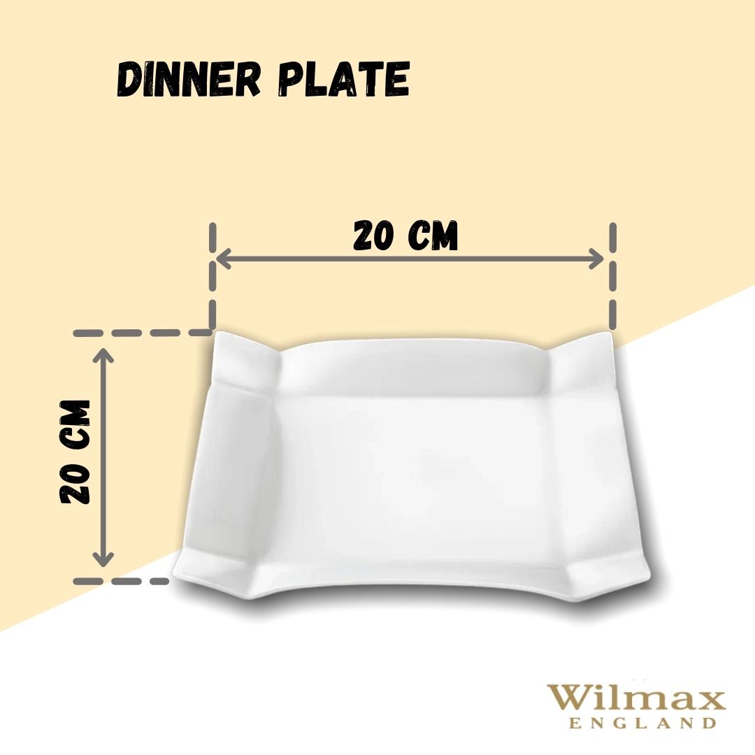 Wilmax England dessertbord 20x20cm porselein wit