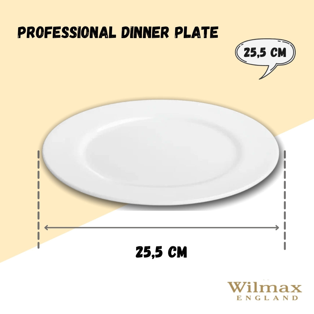 Wilmax Eetbord 25.5 cm porselein wit WL-991180/A