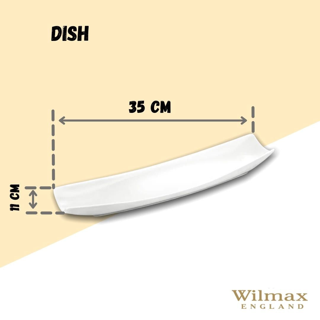 Wilmax Serveerblad 35 x 11 cm van porselein, wit