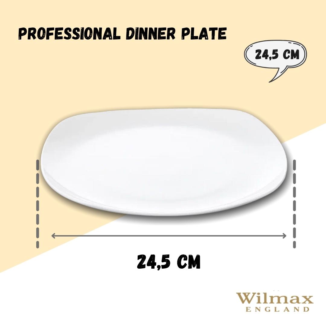 Wilmax Dinerbord 24,5 cm van porselein, Wit WL-991002/A
