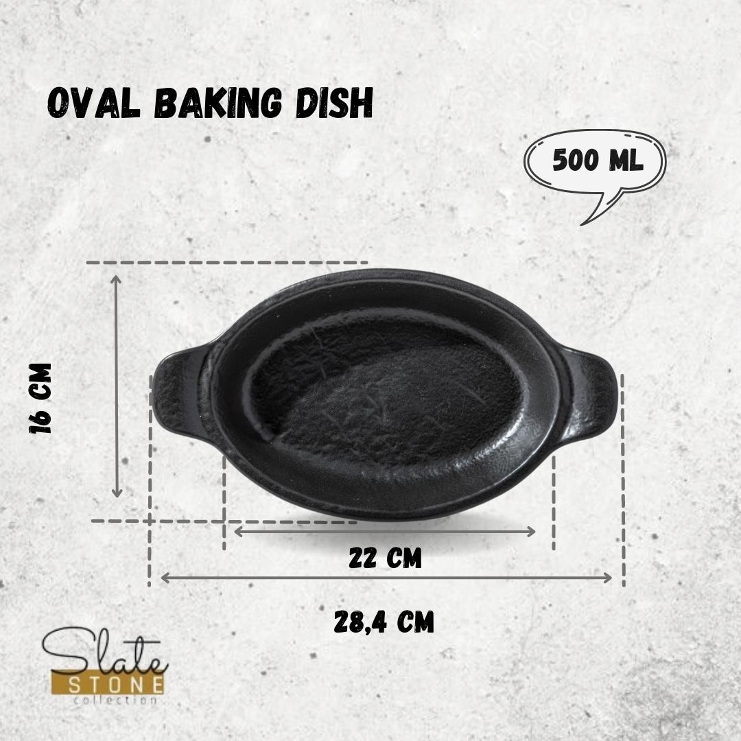 Wilmax - Ovale Auflaufform - 28 x 16 cm - Schwarz - WL-661146/A