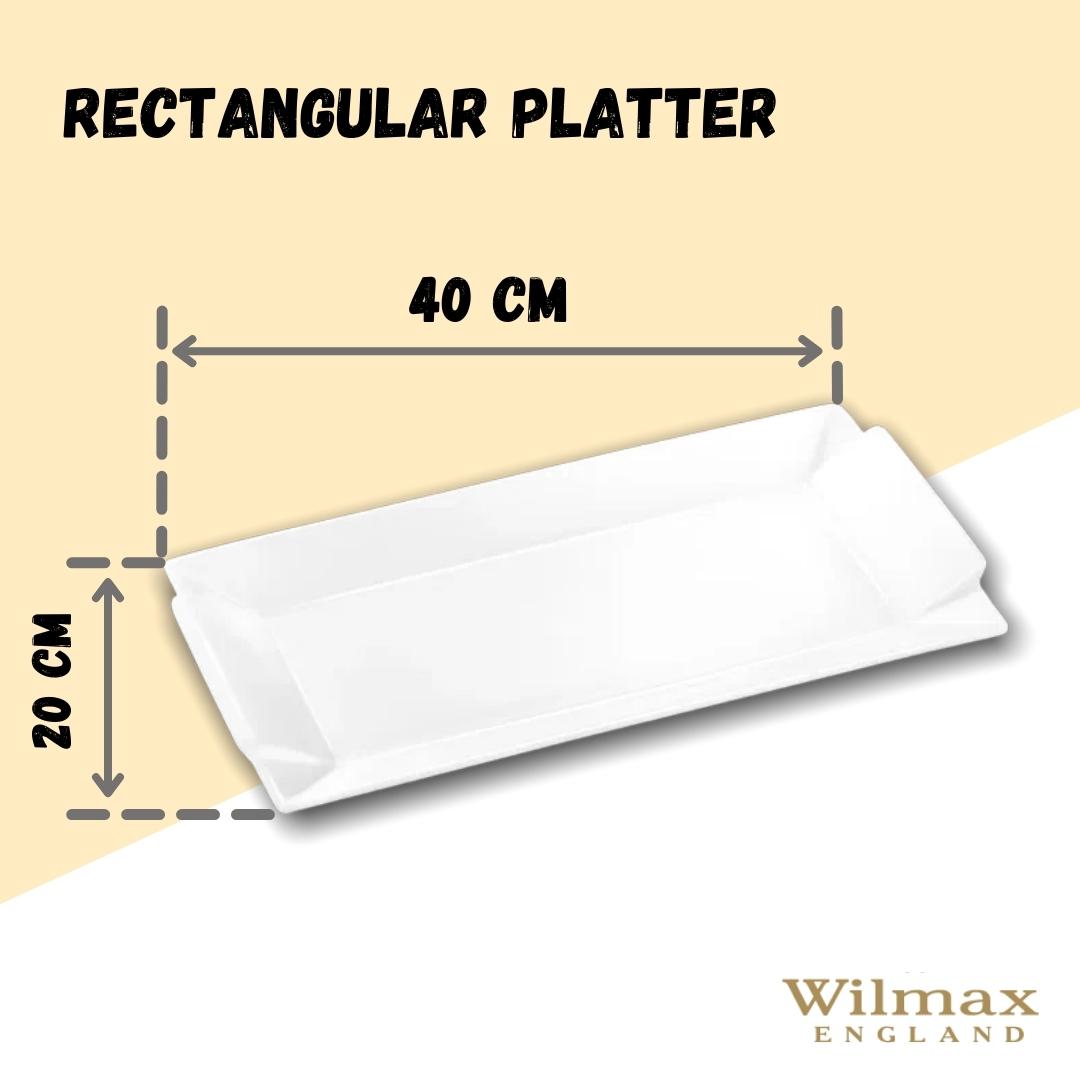 Wilmax England Rechteckige Servierplatte, 40 x 20 cm, Porzellan, WL-992648/A
