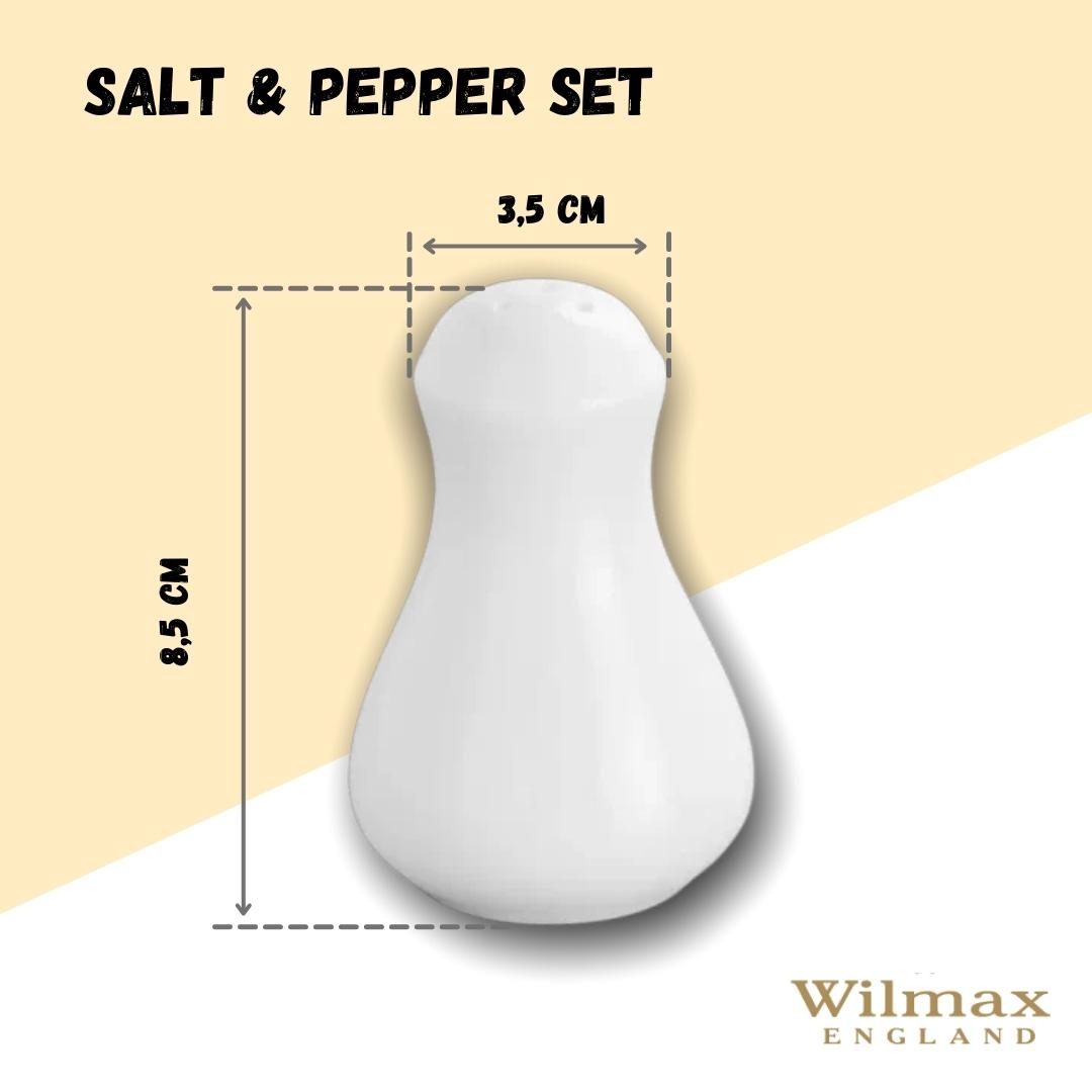 Wilmax England Salt & Pepper Shakers Set 2-piece Porcelain White