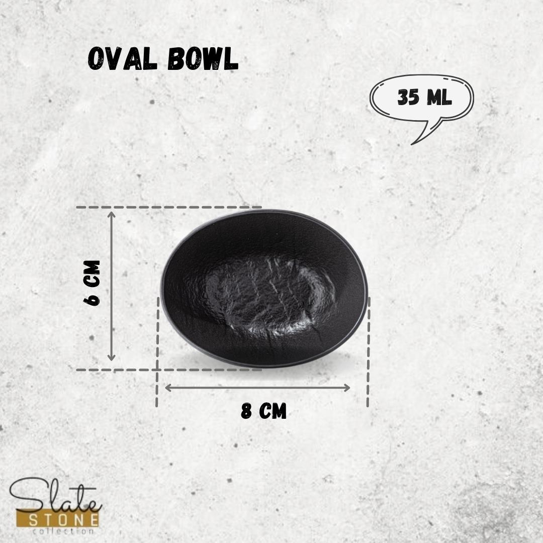 Wilmax Ovaler Teller 8 x 6 x 3 cm Schwarz WL-661117/A