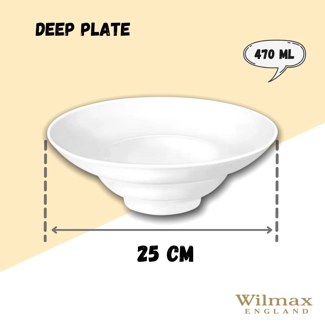 Wilmax Diep Bord Wit Porselein 25 cm 470 ml Set van 2