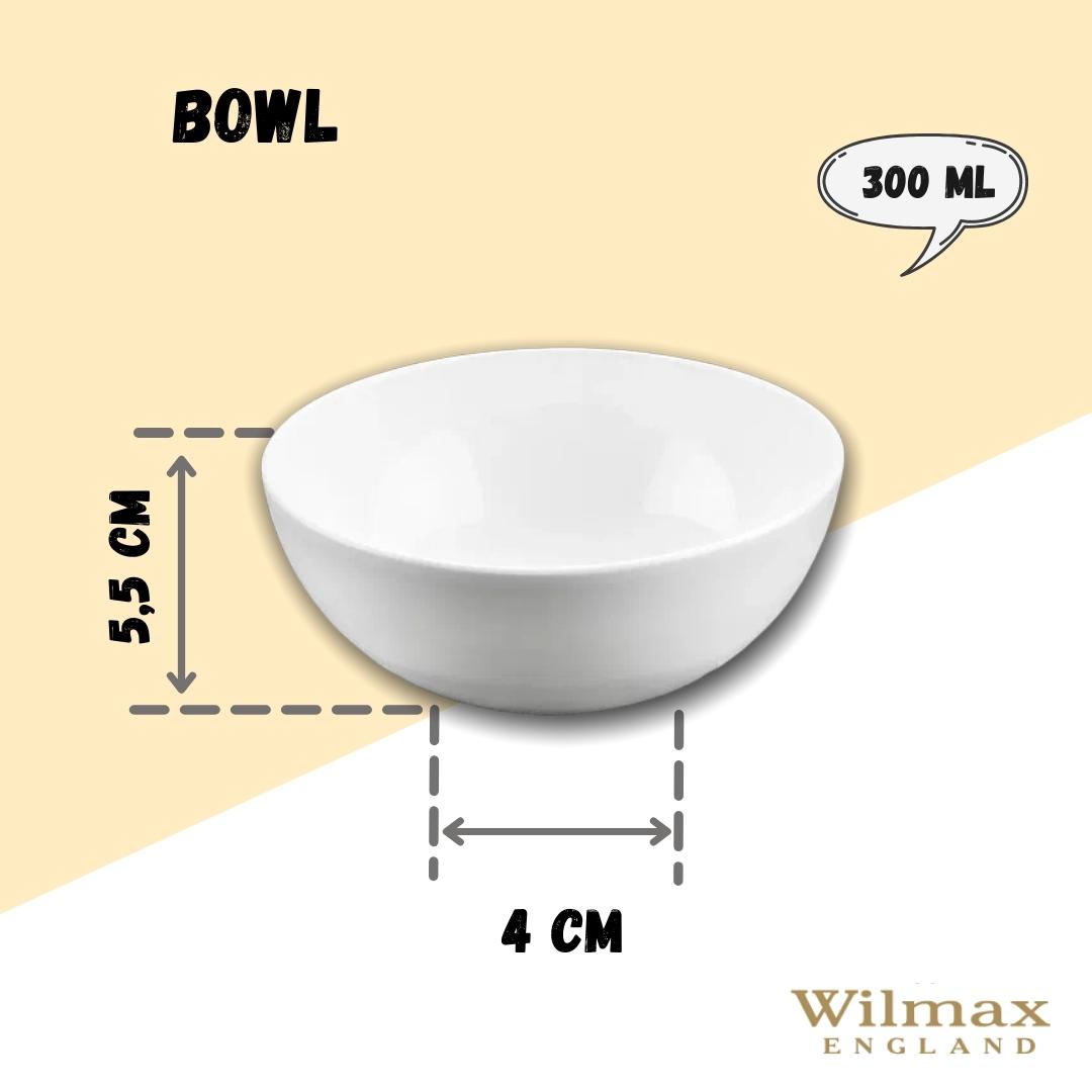 Wilmax England Porcelain bowl 300 ml 11 cm White 6x
