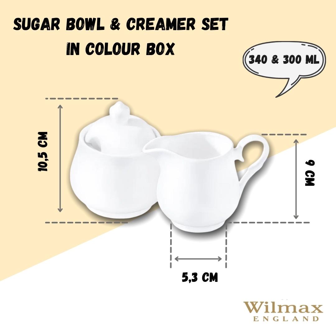 Wilmax Suikerpot & Melkkan Set Wit Porselein WL-995024/2C