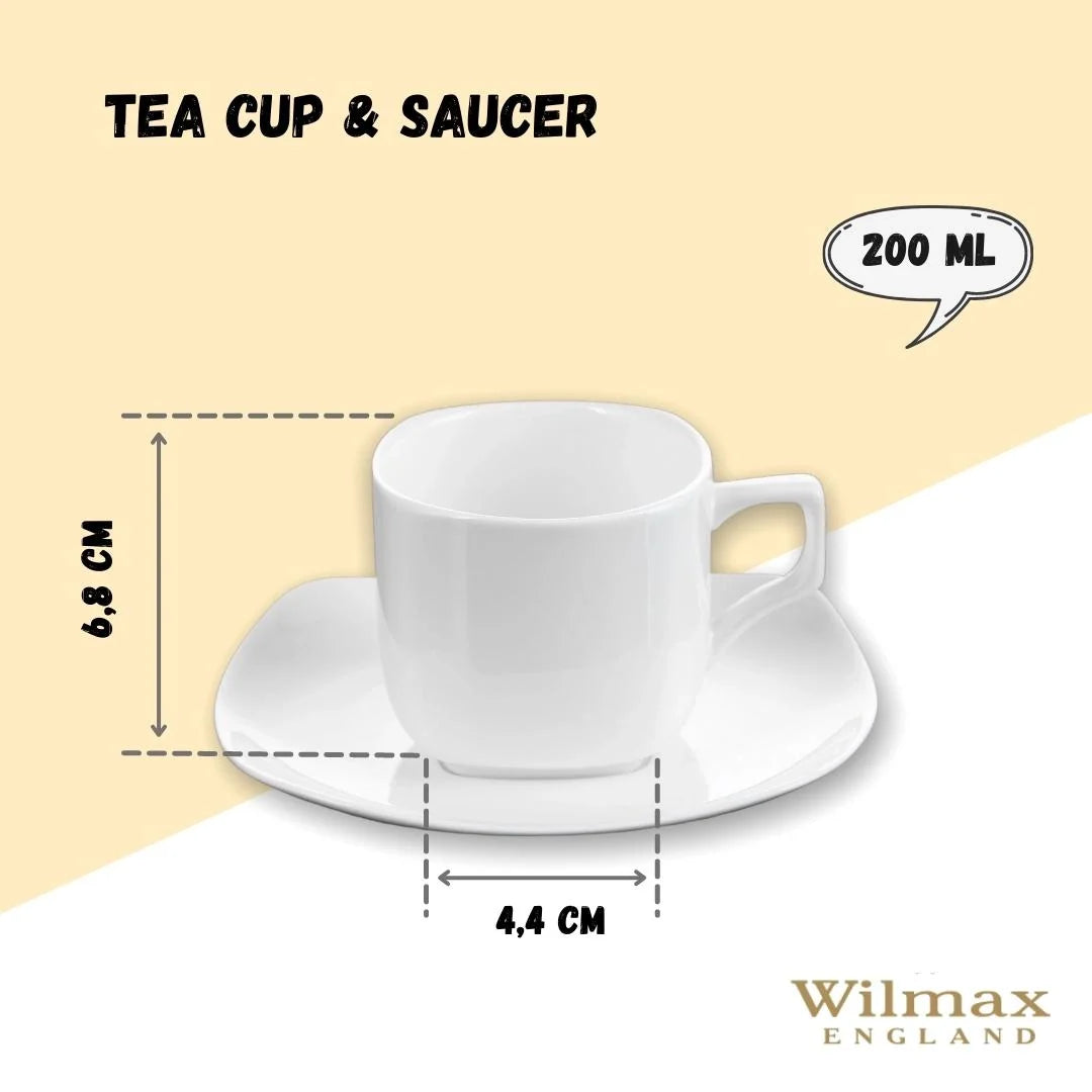 Wilmax Thee Kopjes & Schotels Set 6-delig 200 ml Porselein WL-993003/6C