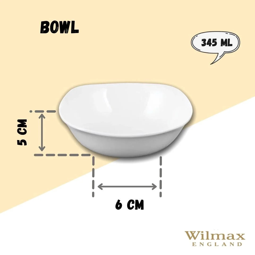 Wilmax Schaal Porselein Wit 345 ml 14,5x14,5 cm