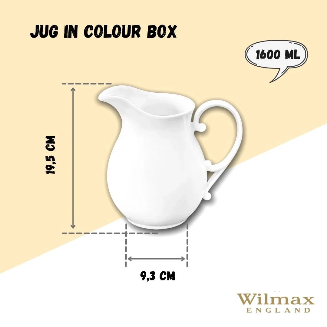 Wilmax Krug 1600 ml aus Porzellan, klassisches Design WL-995037/A