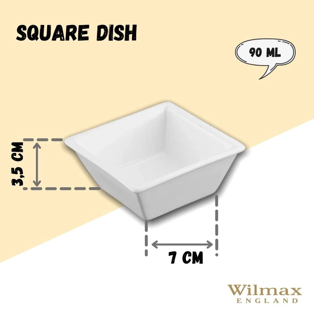 Wilmax Quadratic Scale 7.5 cm Porcelain for Dips & Beilagen WL-992546/A