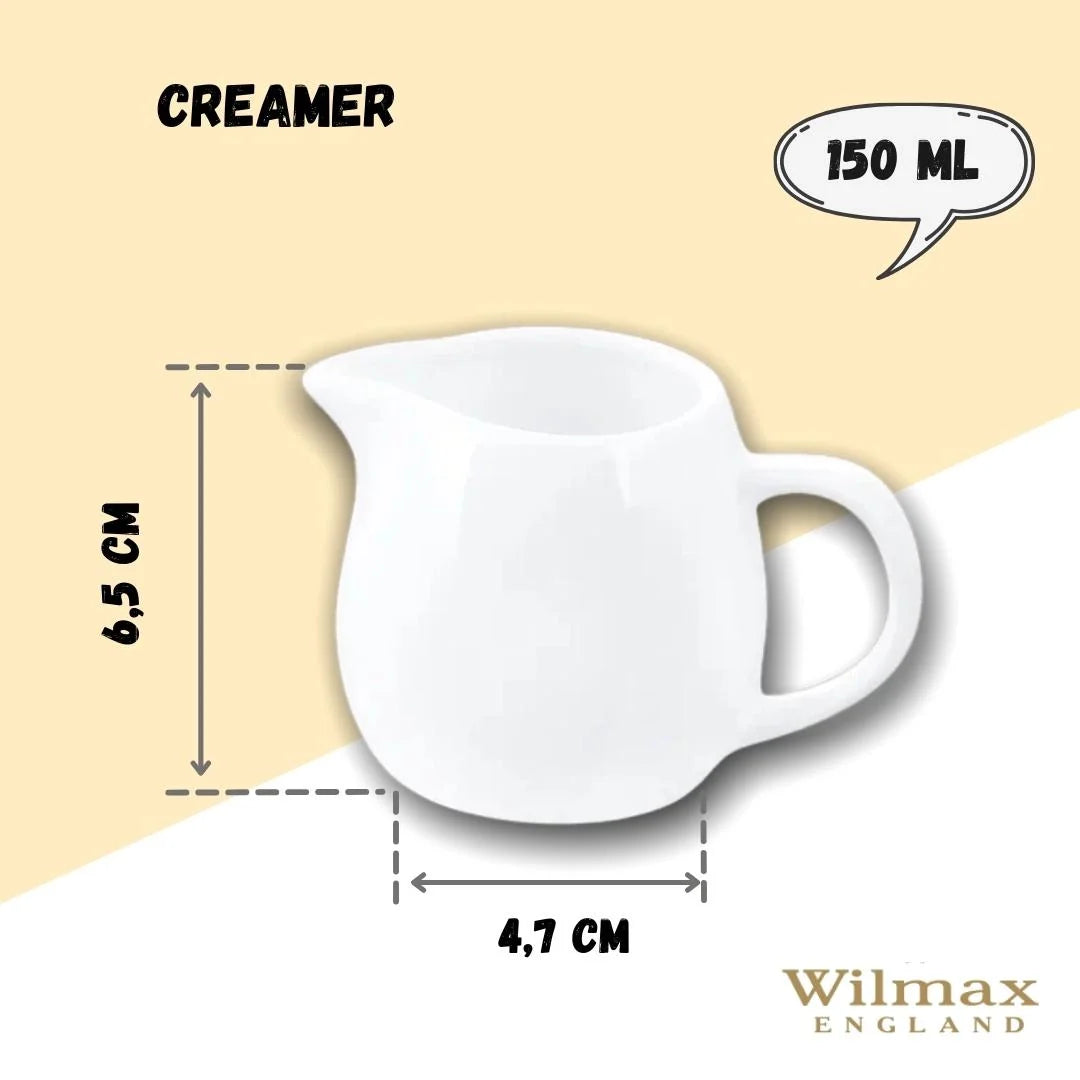 Wilmax Sahnekännchen Weiß 150 ml – Milchkännchen für Kaffee & Tee – WL-995004/A