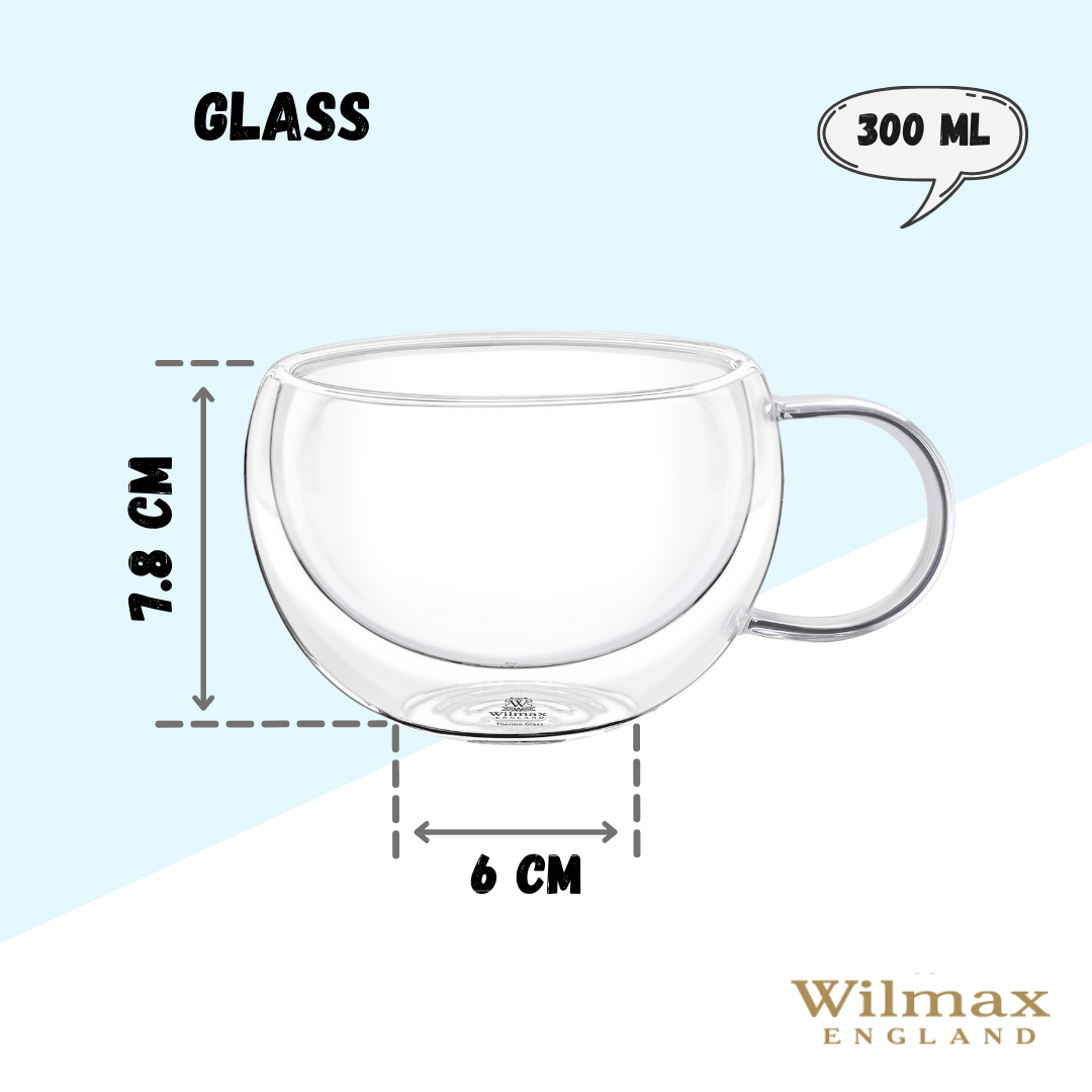 Wilmax Doppelwandiger Becher 300 ml hitzebeständig WL-888769/A