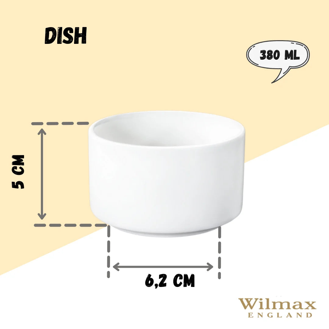 Wilmax England Schaal 380 ml van Porselein, Wit WL-992688/A