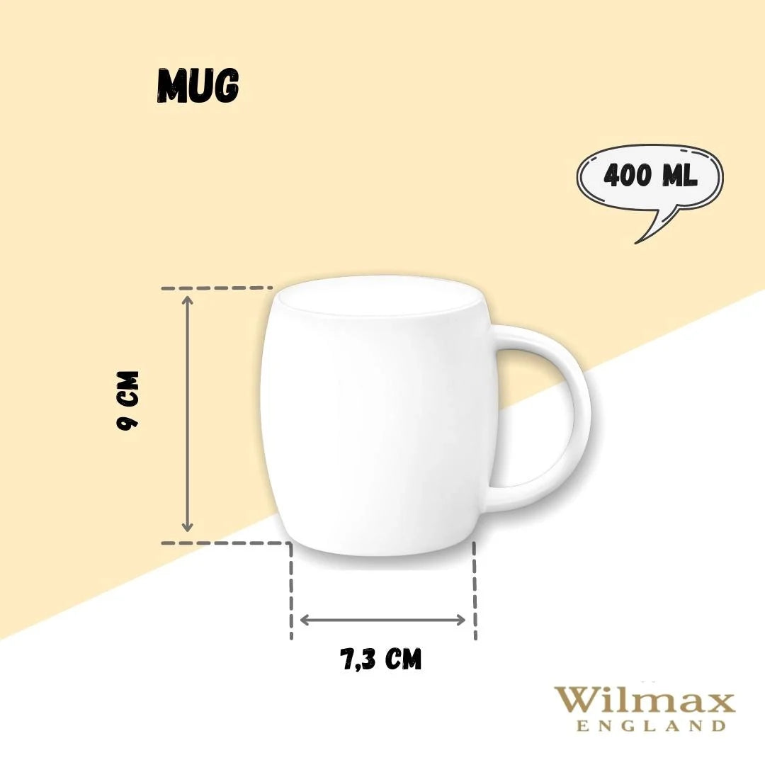 Wilmax England Beker 400 ml Wit Porselein Olivia WL-993086/A